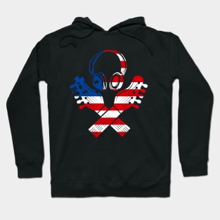 Strumming the Spirit of American Music: Guitars in Red, White, and Blue Hoodie